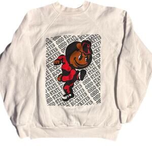 White vintage 90s Ohio State crewneck sweatshirt